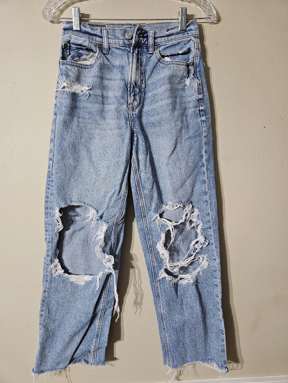 American Eagle Highest Rise Baggy Straight Jeans Size 0